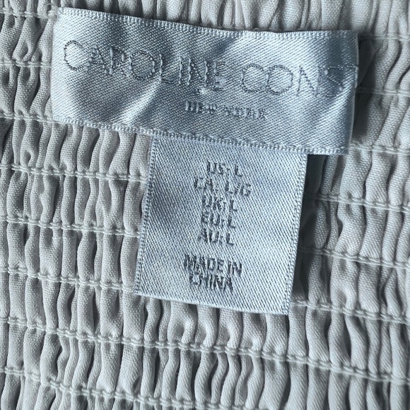 Caroline Constas Womens Cream Linen Coquette Floral Cottagecore Crop Top Large - Picture 7 of 9